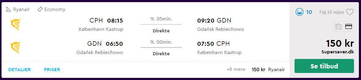 Billige flybilletter til Gdansk - Polen